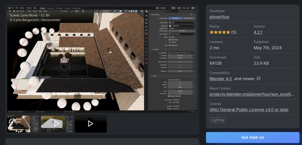 Blender Sun Position